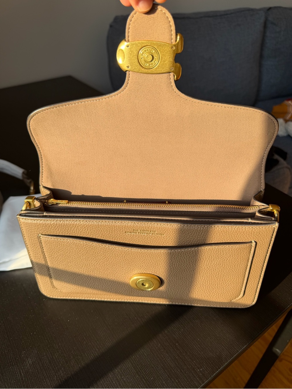 SOLD - NWT Coach Tabby 26 Shoulder bag in Dark Stone with Gold Hardware - Picture 6 of 8